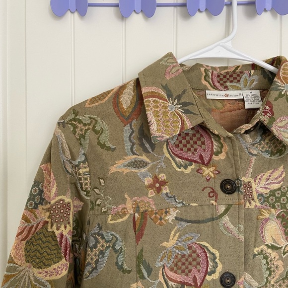 EUC Vintage Preswick & Moore women’s multicolor floral embroidered button jacket - Picture 3 of 7